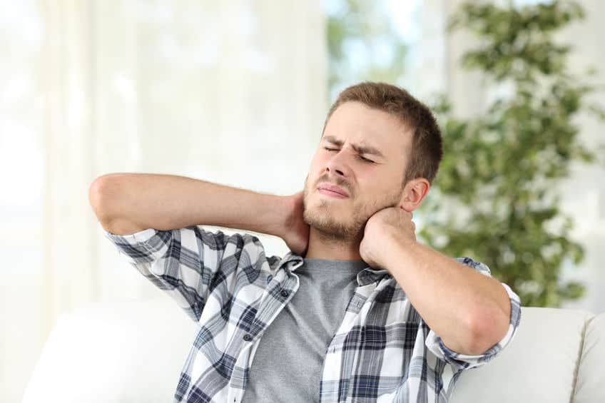 yard work that causes neck pain