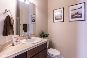 redecorating bathroom on a budget with art